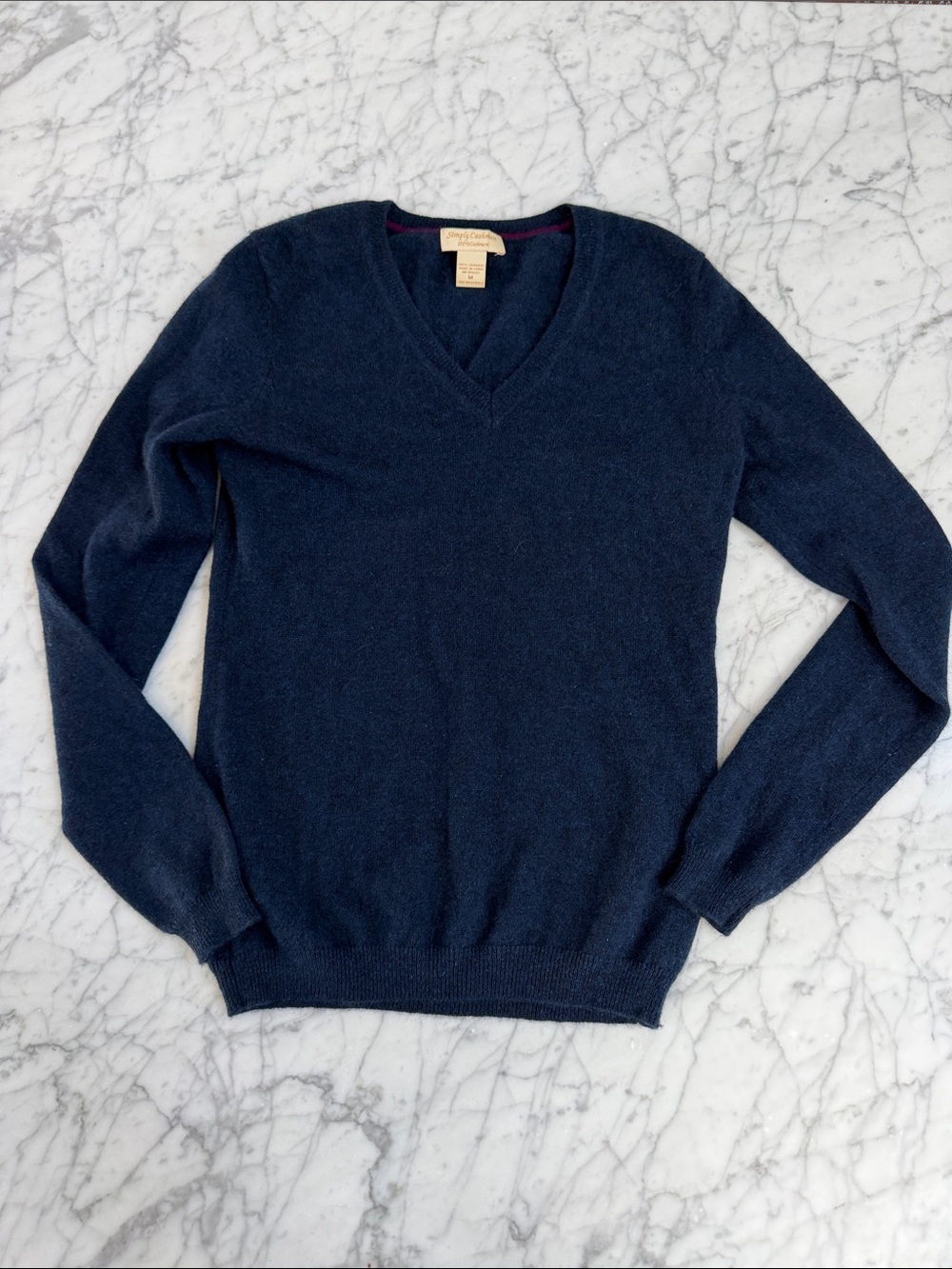 Simply Cashmere - 100% Cashmere Sweater Womens Sz M Navy